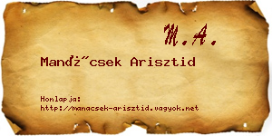 Manácsek Arisztid névjegykártya